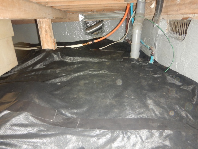 防湿シート引き込み施工