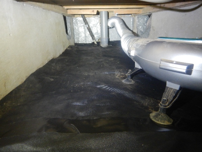 防湿シート引き込み施工